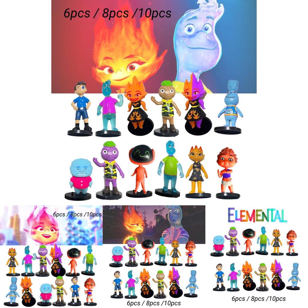 Figuras Crazy Element City de 6-9cm Com Base Pacote de 8 Brinquedos de PVC Sortidos Para Crianças 4-6)