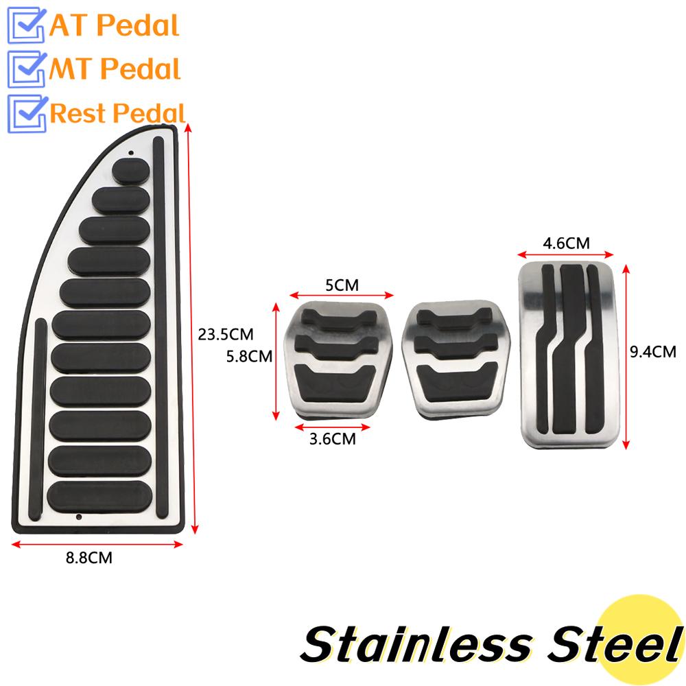 AJO1 Stainless Steel Car Pedal Cover for Ford Focus 2 3 4 MK2 MK3 MK4 RS ST 2005-2020 Kuga Escape 2009-2020 LHD Pads Pedals Parts