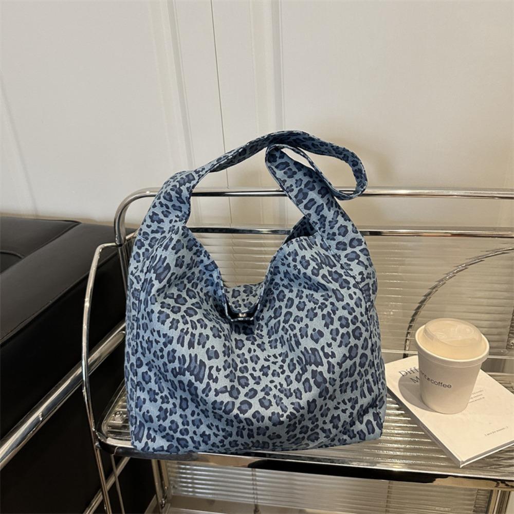 Casual Lightweight Women s Shoulder Bag Large Capacity Shoulder Strap Crossbody Bag Leopard Print Tote Bag синий
