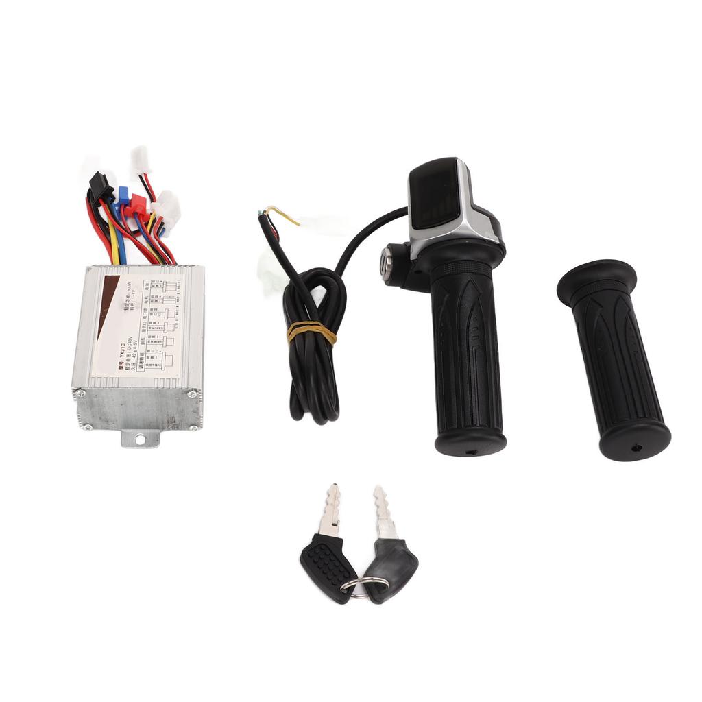 48V 500W Electric Bike Motor Brush Controller Kit Square Screen 9 Lights Throttle Rotary Handle with Keys