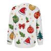 Dames Kerstprint Lange Mouwen Gebreide Vest Knopen aan de Voorkant Trui voor Feestdagen en Winterkleding