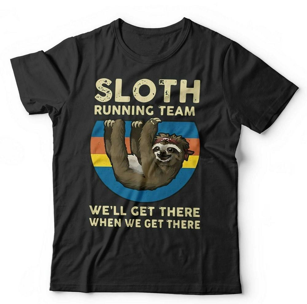 

Sloth Tshirt Running Team Unisex and Kids - Funny Lazy Relax Cute Humour Work Out XL