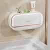 Wall Mounted Soap Box With Lid, Non Drilled Drainage Soap Tray, Simple Soap Storage Rack For Home Bathroom, Bathroom Accessories