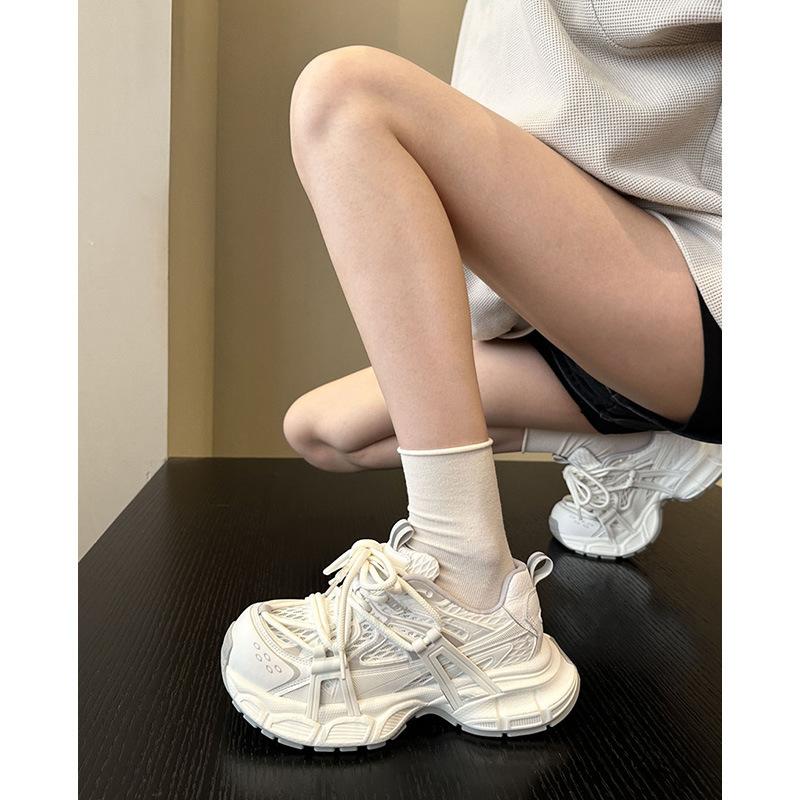 

Spring and summer Meimei~ pointed goods personalized mesh breathable white platform dad shoes women s jogging casual shoes sports shoes 40