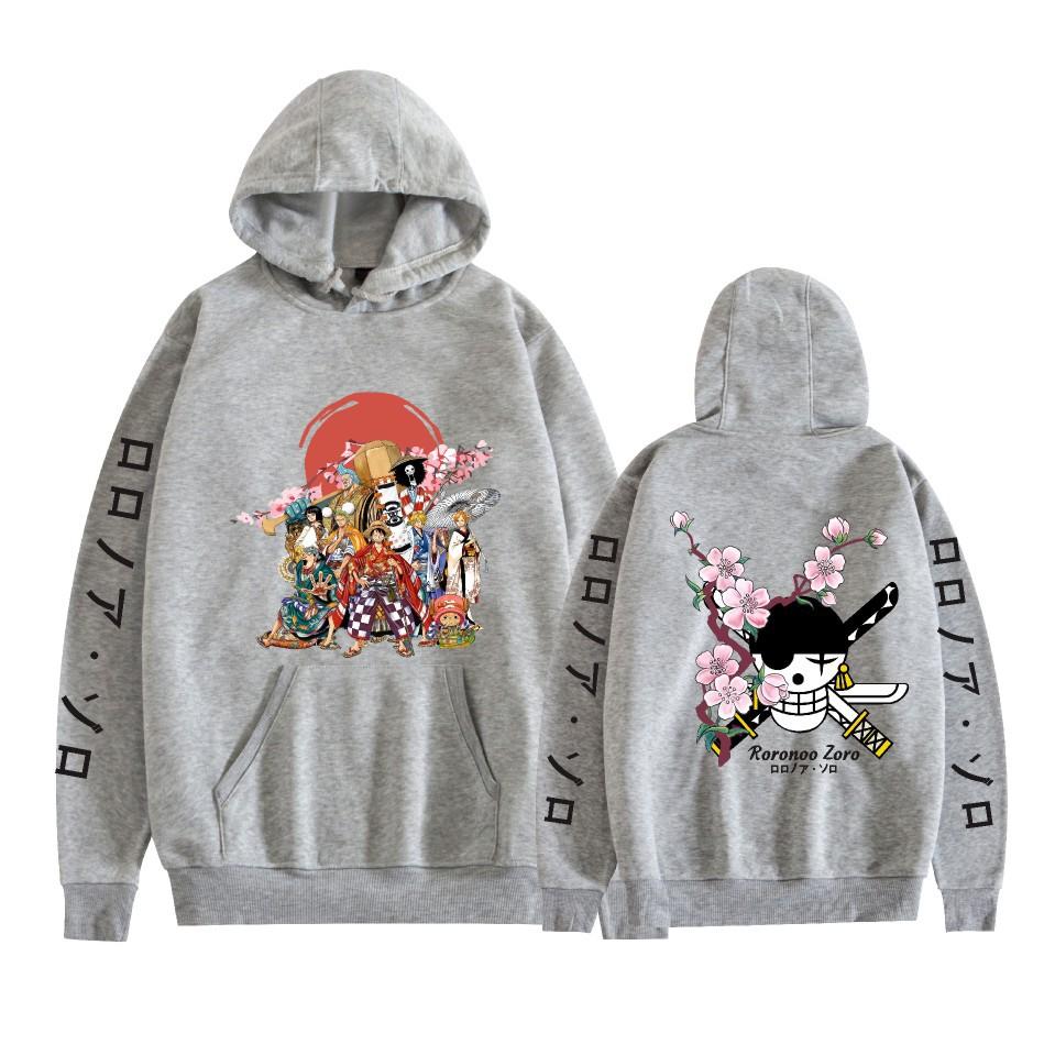 Mens Womens Hoodie ONE PIECE Anime Hoodies Streetwear Casual Cartoon Printed Hooded Pullover Sweatshirts