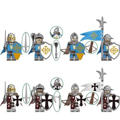 Kolekce-Středověký rytíř voják Sestavitelná stavebnice minifigurky hračky