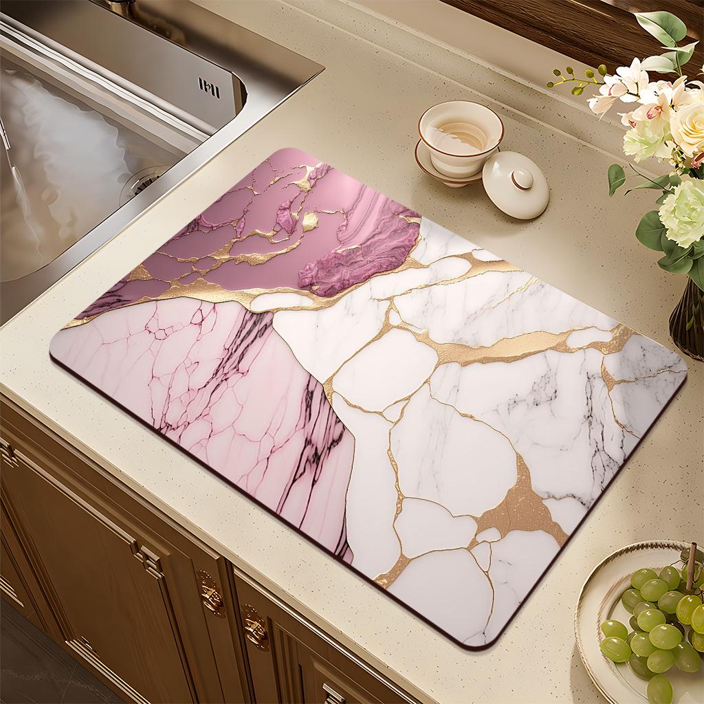 Absorbent Kitchen Diatom Mud Pad: Multi-use for Drain, Countertop, Pot Insulation, Bar Coaster, and Bowl Drying.
