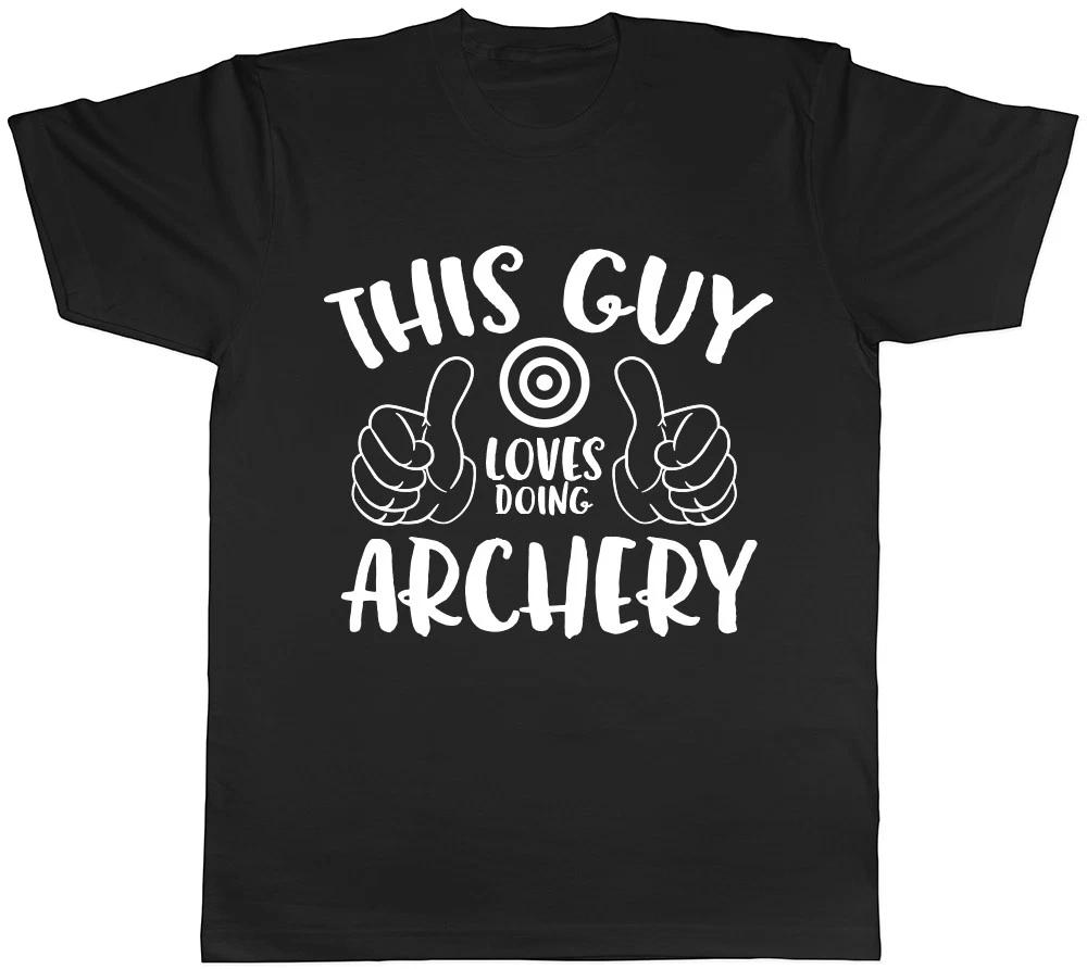 This Guy Loves doing Archery Mens Womens Ladies Unisex T-Shirt XS