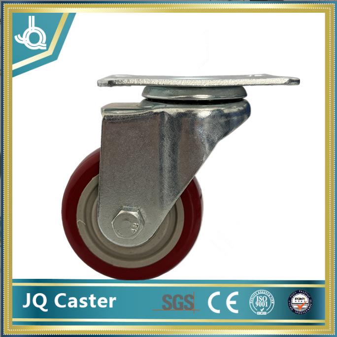 Jiangqing 3-inch Polyurethane Swivel Caster Wheels - Medium-duty, Wear-resistant, Silent Dolly & Push Car Wheels.