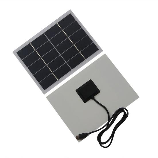 Solar Panel 3W Polycrystalline Silicon Portable Solar Charger with Type-C Output Security Cameras Camping Solar Charger