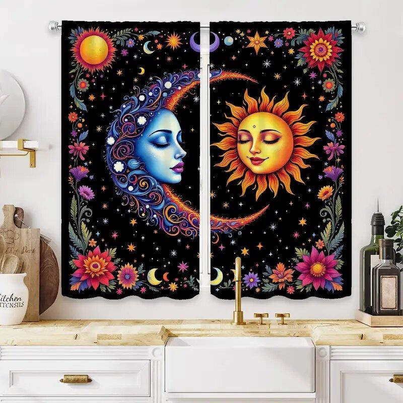 Christmas Sun God Printed Curtains Decorations Bedroom Living Room Home Decoration Curtain Polyester Ideal For Sitting