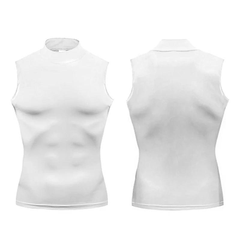 

Muscleguys Gym Tank Top Compression Shirt Men Muscle Fitness Clothing Turtleneck Sport Sleeveless T Shirt Elastic Bodybuilding Running Vest XXL белый