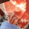 Tenda Plaid Vintage Americana con Nappe Semi Oscurante Cotone Lino Tasca per Asta Soggiorno Balcone Cucina Finestra a Golfo Protezione UV Arredamento Boho Rustico
