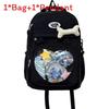 Shoulder Bag Large Capacity Solid Color Backpack Unisex School Travel Student