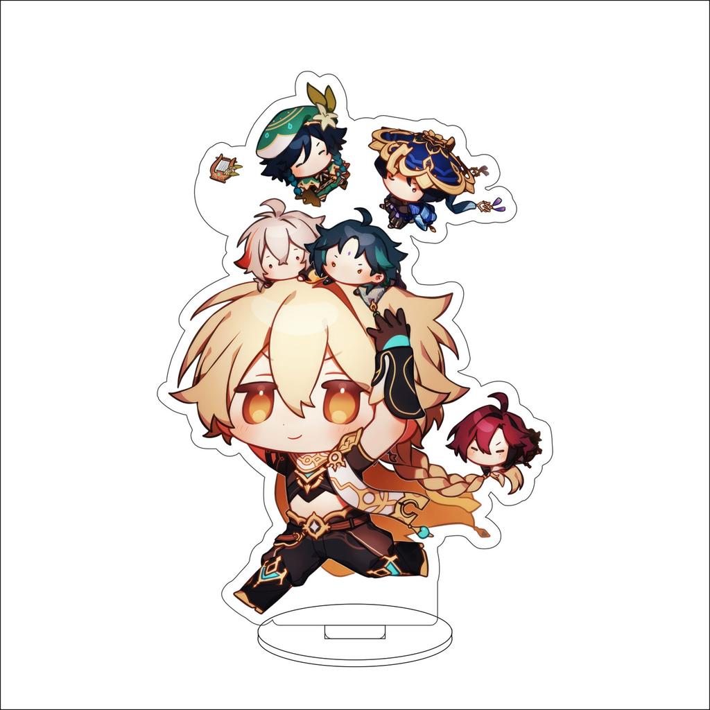 10CM Anime Genshin Impact Figure Stand Model Kaedehara Kazuha Cute Desk Decor Standing Sign Gifts
