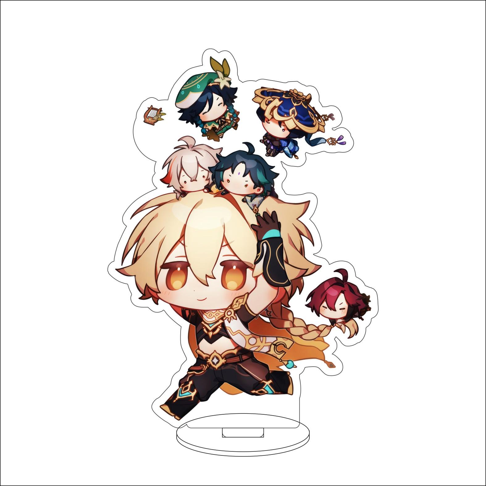 

10CM Anime Genshin Impact Figure Stand Model Kaedehara Kazuha Cute Desk Decor Standing Sign Gifts 10CM