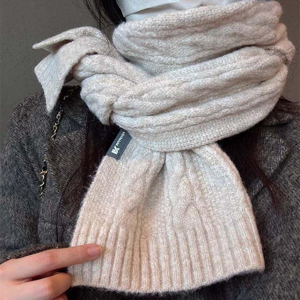 Spandex Knitting Wool Scarf Acrylic Fibers Winter Warmer Scarf Long Thickened Neckscarf  Couple