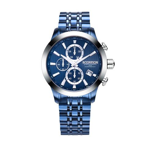 

[SCORPION] SCORPION Geb Хронограф Металлические Часы SP3351M-BUW FREE