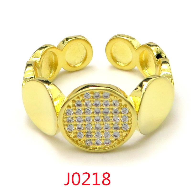 2026 18K Gold Plated Ring Women's Vintage Diamond Ins Simple French Light Luxury Index Finger Geometric Opening Irregular Ring Trend