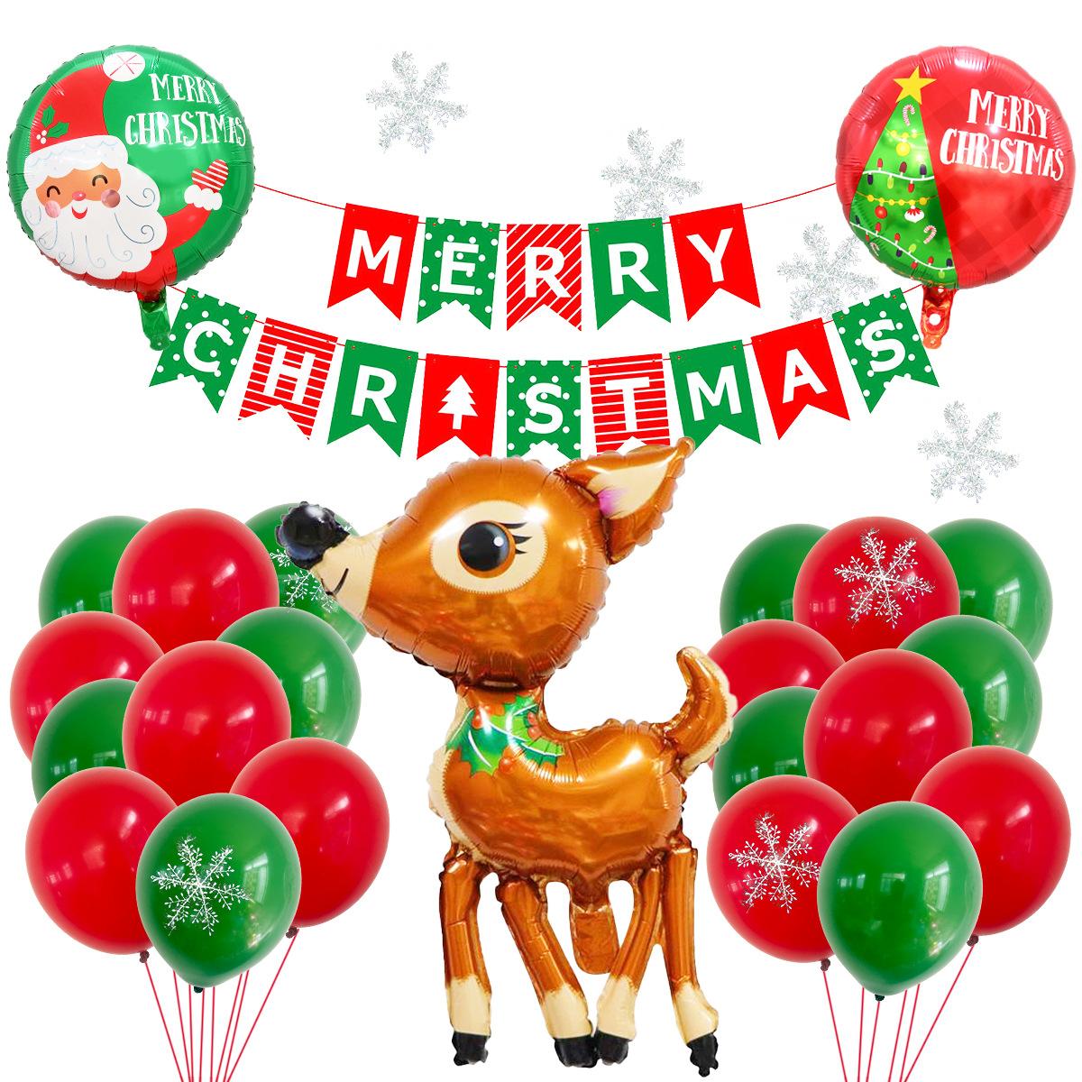 

Christmas Tree Snowman Old Man Aluminum Film Balloon Set Christmas Party New Year Event Decorative Balloon Christmas Set 15
