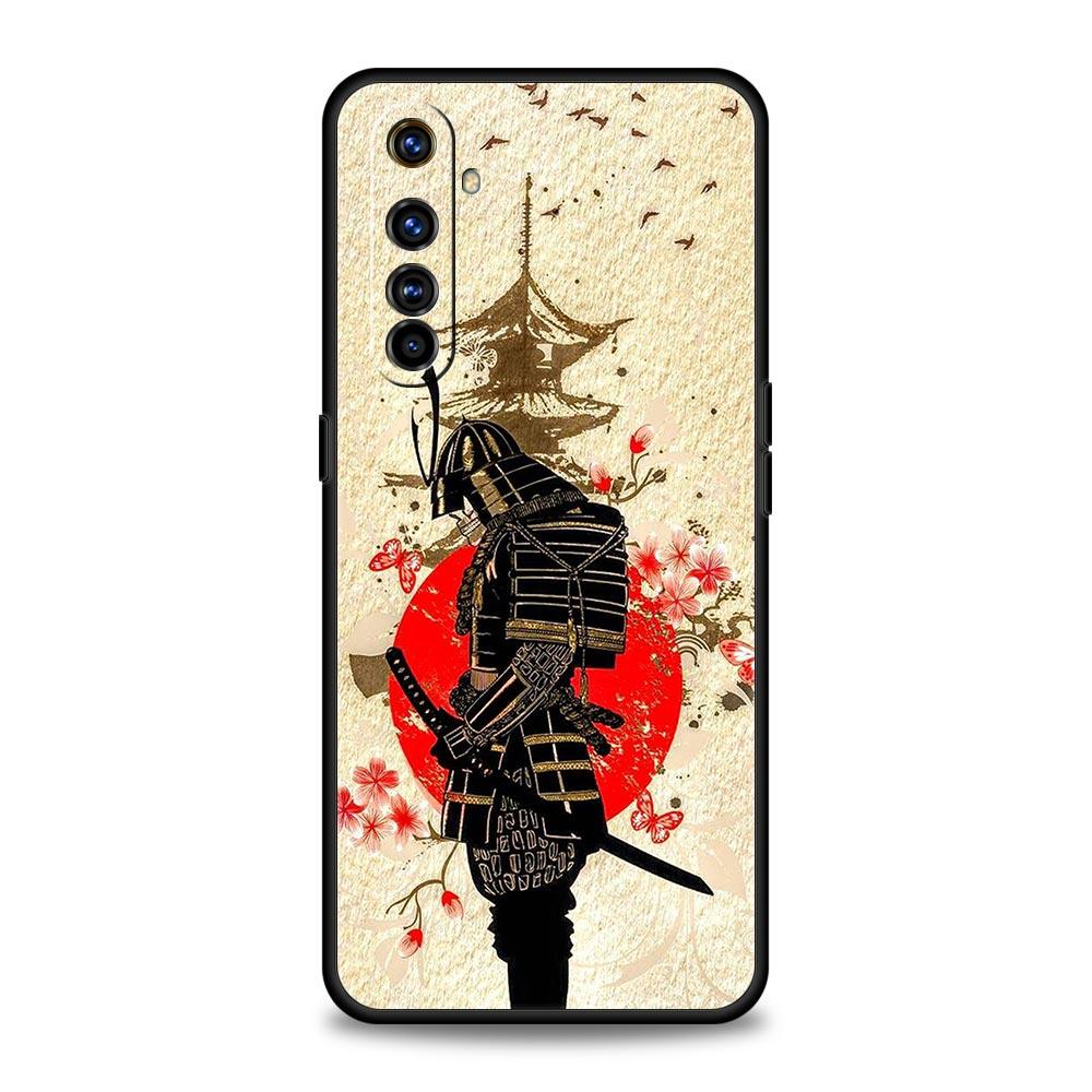 Painting Japan Samurai Art Phone Case For Realme 10 9 8 5G 7 6 GT2 Pro Plus 9i 8i C21 C11 C25 C35 GT Neo 2 3 3T Soft Black Cover