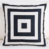 Personalisierte Schwarz-Weiß Dekorative Kissenhülle Geometrie Polyester Sitz-Taillen-Kissenbezug für Sofa Heimdeko