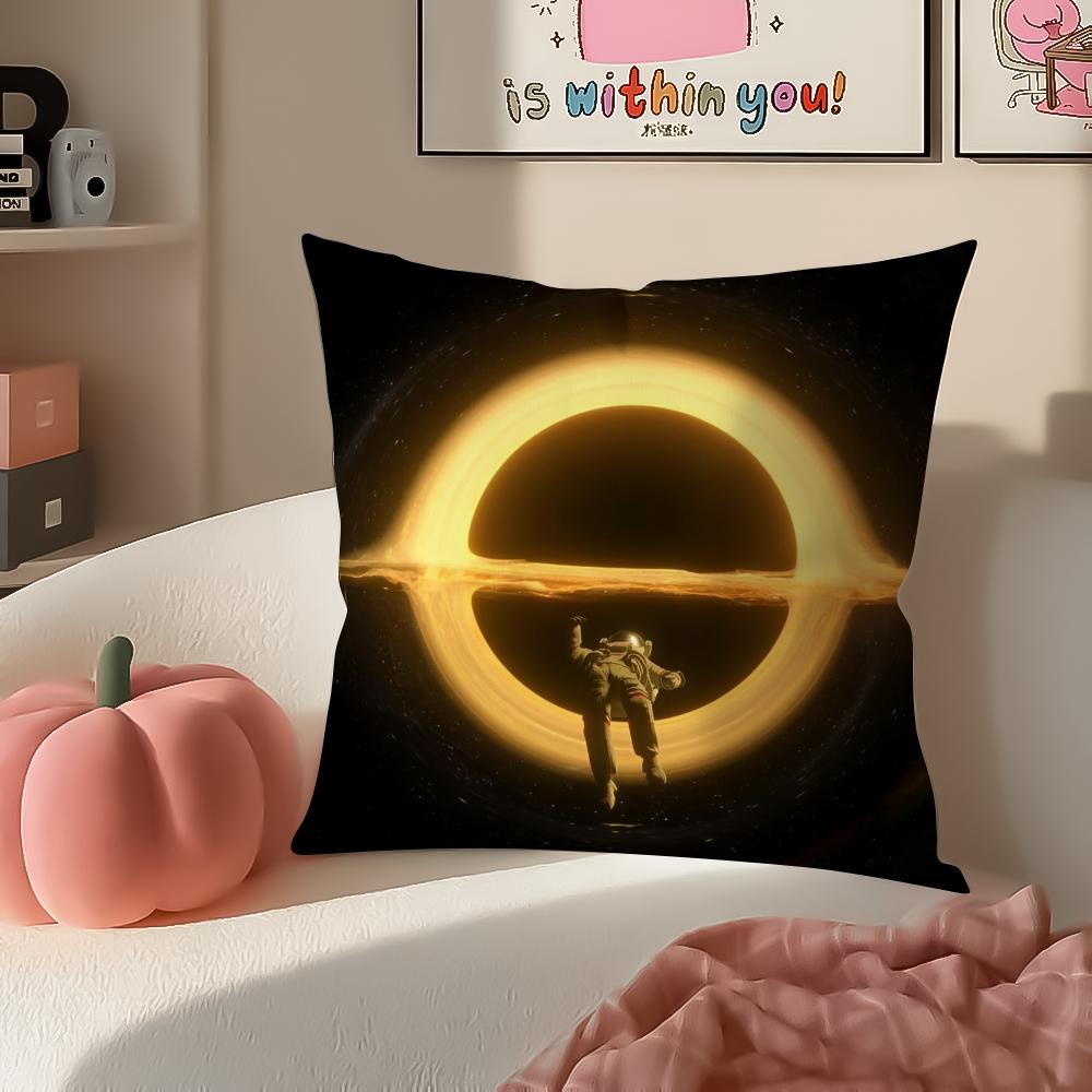 Classic Epic SciFi American Movie IInterstellar Cushion Cover Pillowcase Short Plush Invisible zipper Room Sofa Cushion Cover
