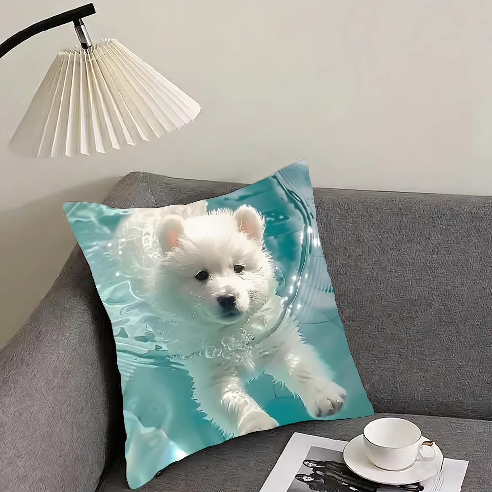 Cute Pet Animal Cushion Cover Reversible Plush Pillow Cover – For car, sofa, bedroom, perfect as a gift.
