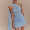 Rochie plisată cu panglici stil nou de vară Top tub sexy pentru fete Fustă scurtă care acoperă posteriorul pentru femei