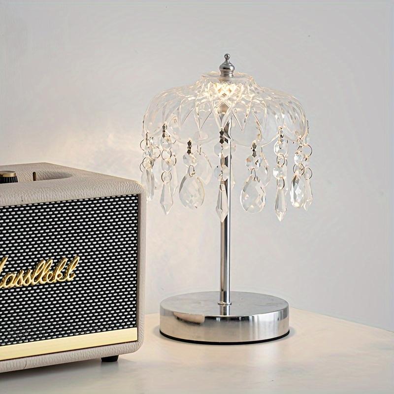 Modern Dimmable Crystal Table Lamp - USB-Powered Night Light with Polished Art Shade, Perfect for Bedroom To Bar