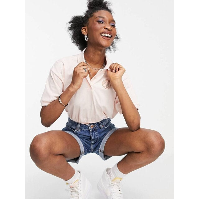 

Nike cropped polo t-shirt in baby pink