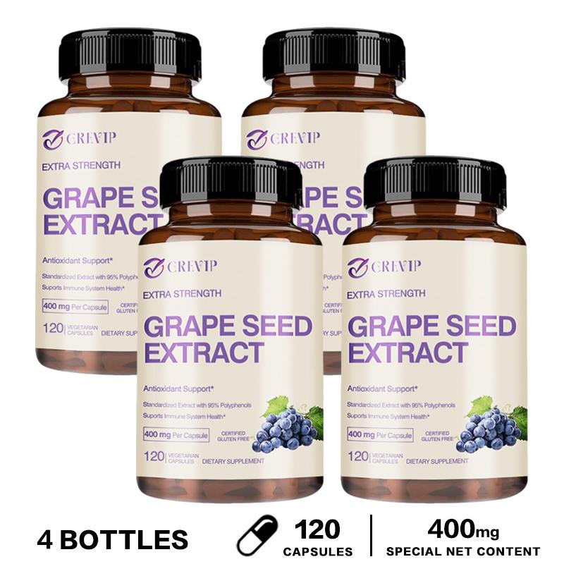 CREVIP High-Content Grape Seed Extract Capsules, Proanthocyanidins, Antioxidant, Suitable for Both Men and Women