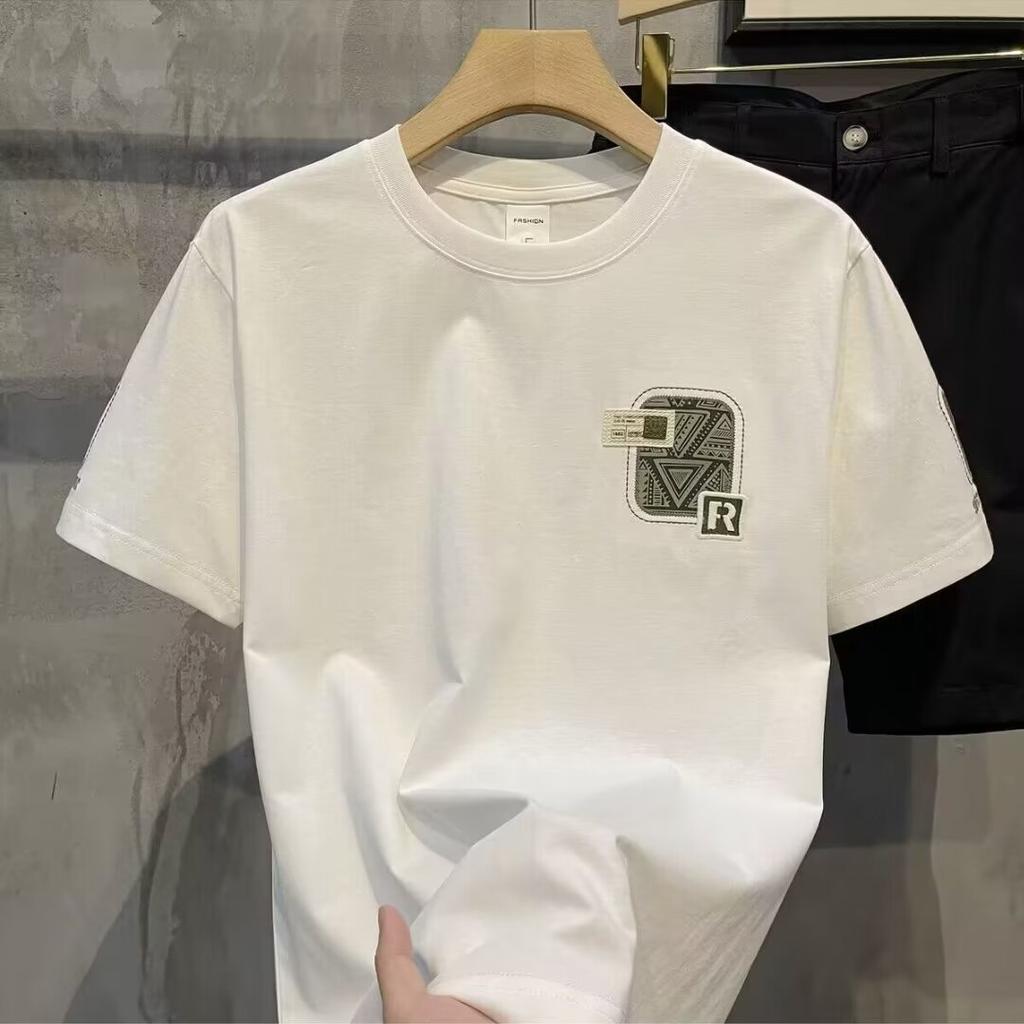 Summer Short Sleeve T-Shirt Men'S Fashion Trend Printed T-Shirt Versatile Bottom Shirt Top Year