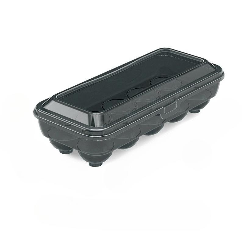 10-Compartment Egg Storage Container Clear Plastic Fridge Organizer Compact Egg Tray for Kitchen Space-Saving Design темно-серого 2690₽
