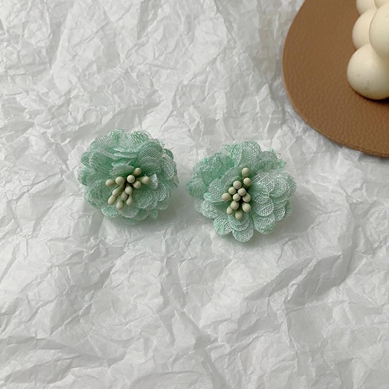 

Корейская ткань кружево серьги камелия горная для женщин элегантный темперамент дизайн чувство серьги вечеринка ювелирные изделия подарки