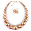 Elegant Large Pearl Necklace Set Exaggeration Neck Jewelry Big Ball Beads Chain Choker  Wedding