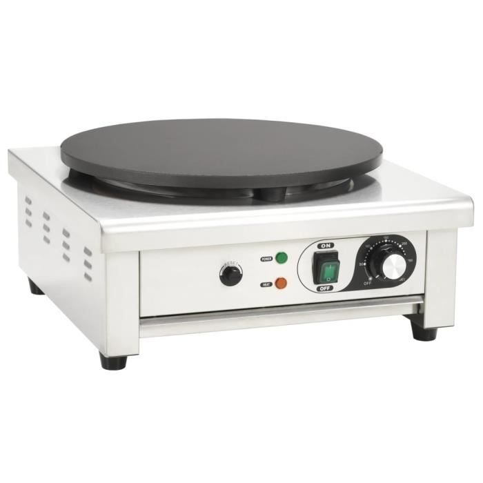 Crêpière électrique - vidaXL - 40 cm - 3000 W - Acier inoxydable - Antiadhésive