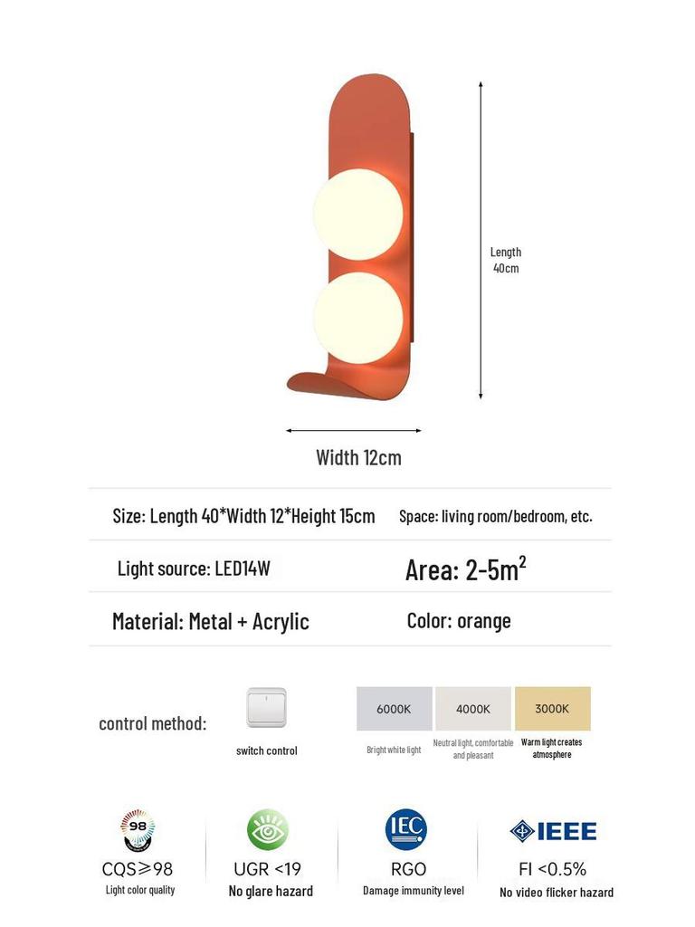 Nordic Minimalist Wall Sconce for Bedroom, Living Room, Staircase, and Corridor.