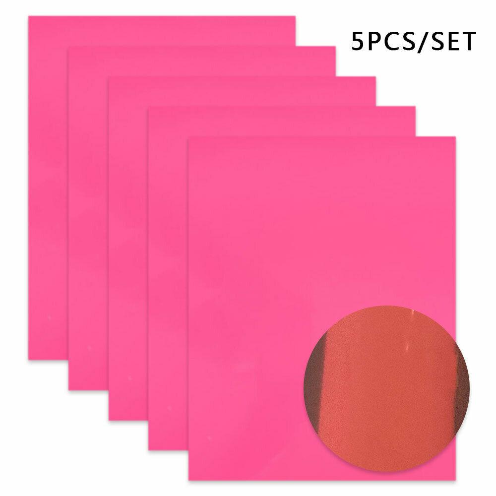 5pcs Bundle Heat Transfer Vinyl Film Glow in Dark Iron on Tshirt PU HTV Luminous Fluorescent Color For Clothes Chrimas Decor