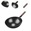 Non-Stick Wok Pan Traditional Cooking with Wooden Handle Kettle Pots Universal Gas Cookware