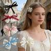 Girl Hairpin Hand-Sewn Embroidery Lace Ribbon Bowknot Decor Hair Clip Sweet Style Kids Hair Accessories