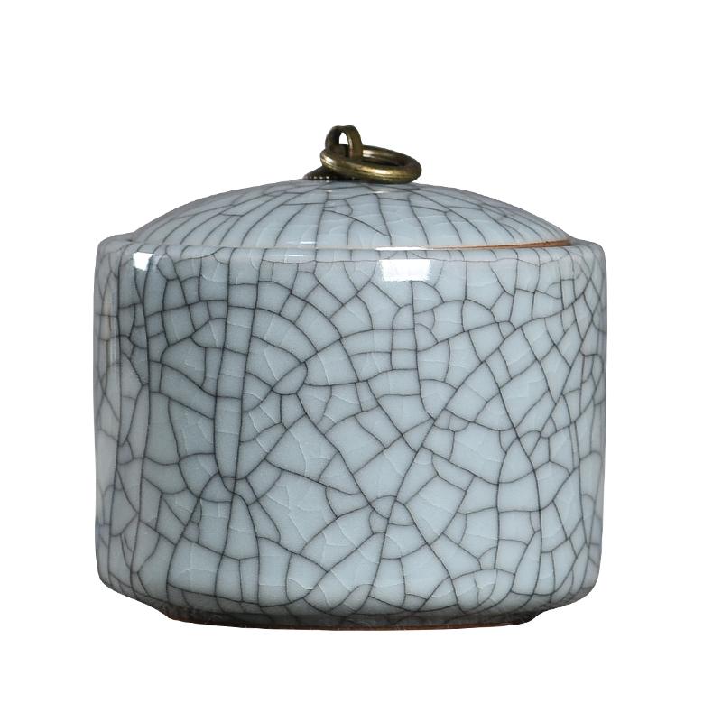 Creative Cracked Ceramic Tea Caddy with Lid Porcelain Sealed Candy Caddy Portable Tea Box Desktop Decoration Home Decoration New