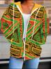 Marble Pattern 3D Printed Hooded Cardigan Plus Size Autumn Winter Retro
