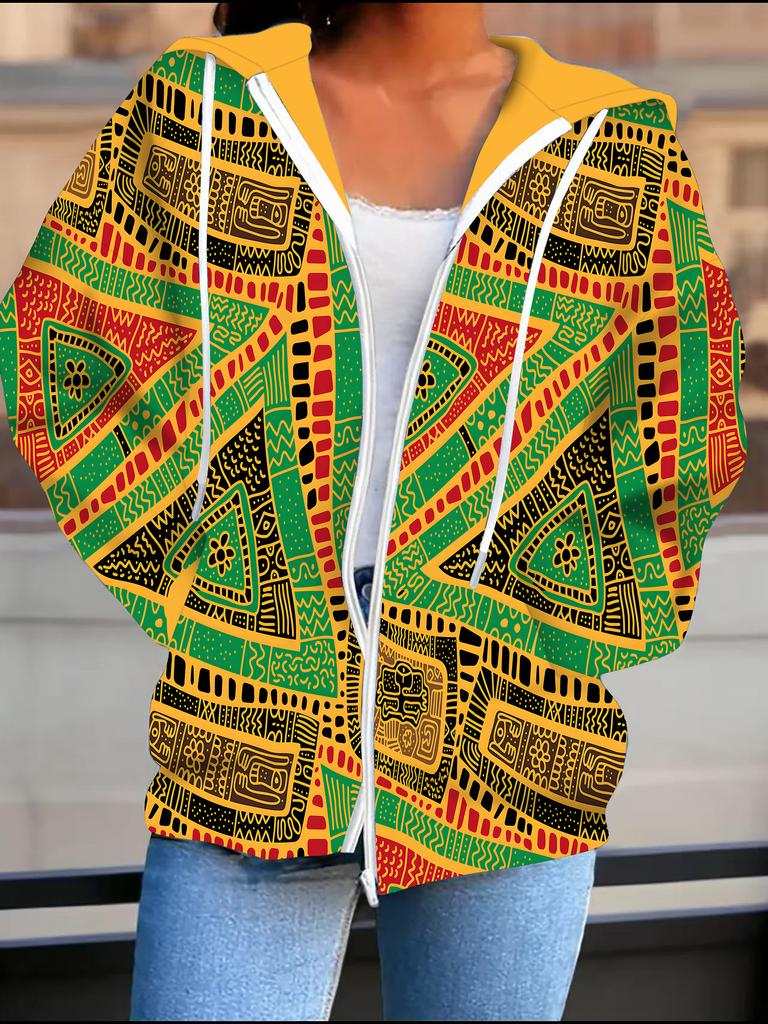 Marble Pattern 3D Printed Hooded Cardigan Plus Size Autumn Winter Retro