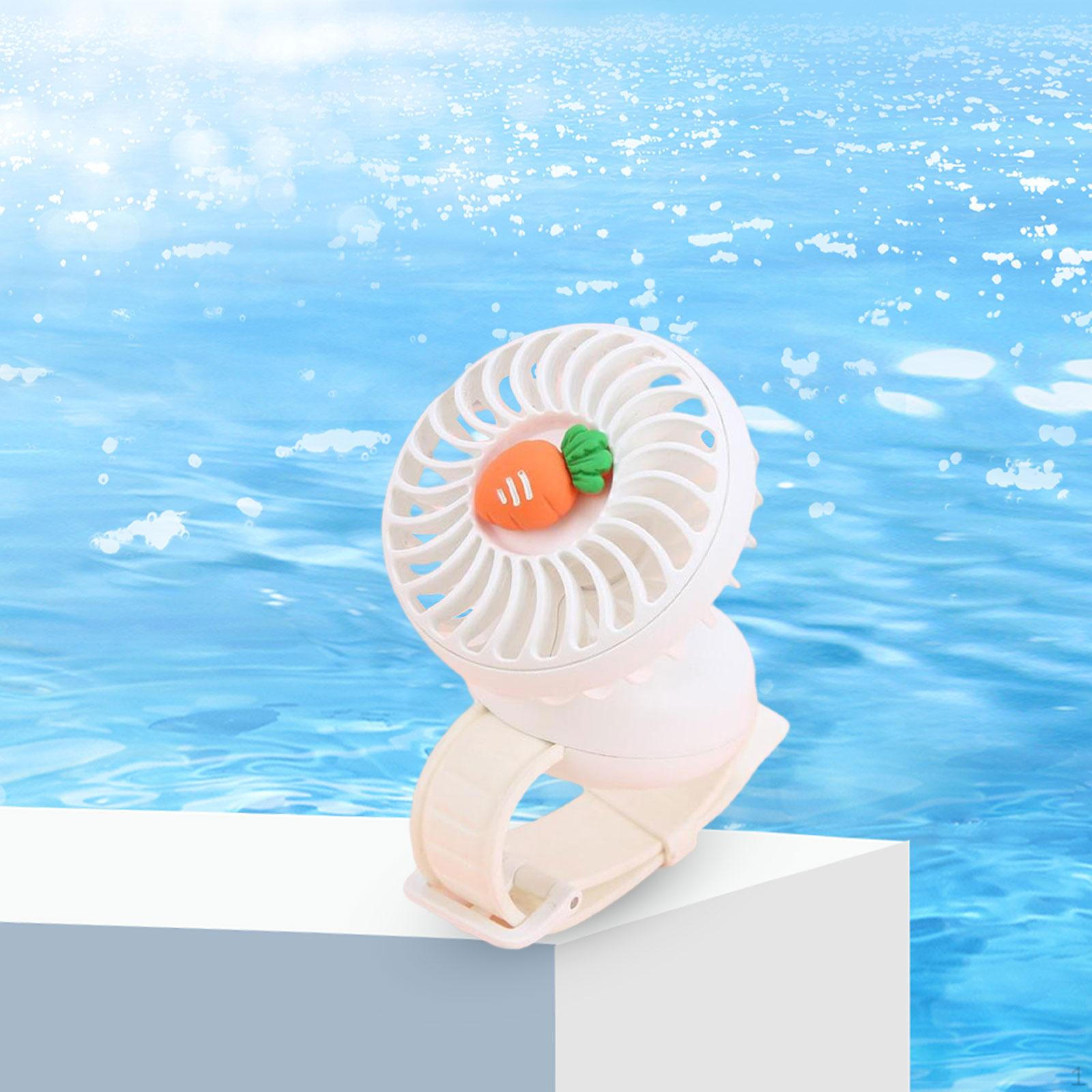 Compact Wrist Fan with Customizable Band, Rechargeable Mini Cooling Gadget белый