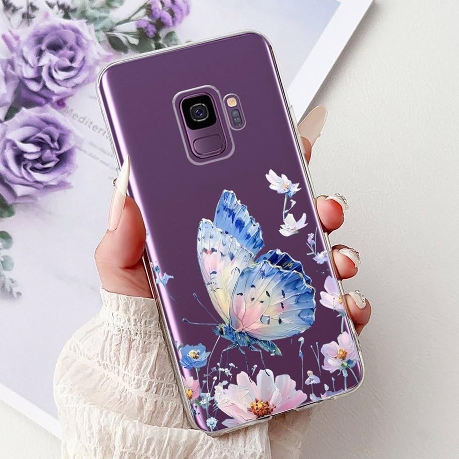 For Samsung Galaxy S9 Case SM-G960F Cover Fashion Flower Soft Slim Back Cover For Samsung S9 Plus S 9 GalaxyS9 S9+ SM-G965F Capa