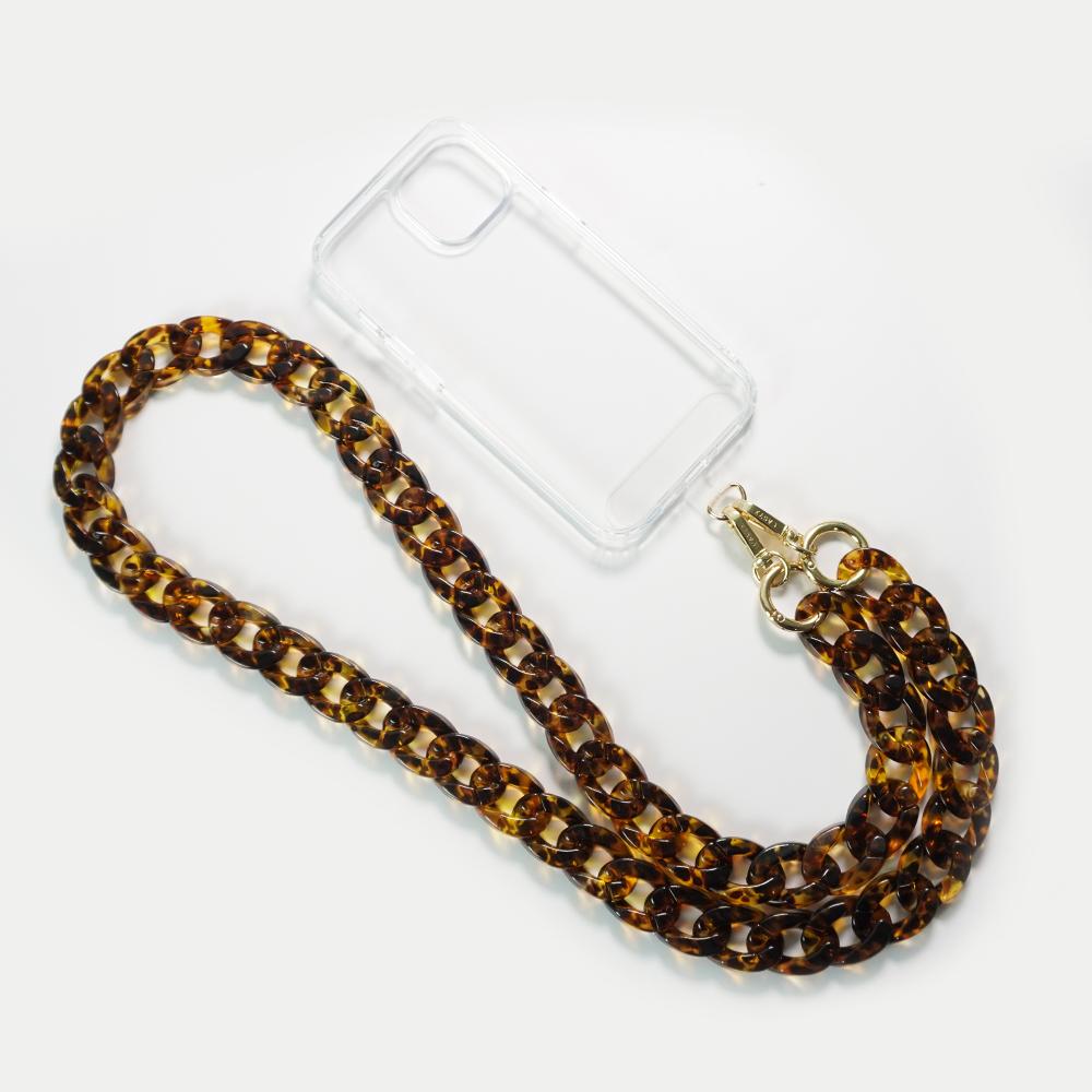 New Long Acrylic Phone Chain With Colorful Clasp Mobile Phone Chain Handmade Bag Chain Crossbody Phone Necklace Holder янтарь