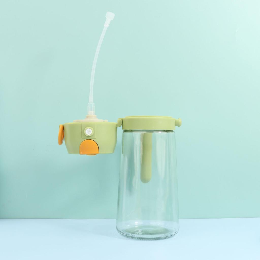 470ml Dual-Use Oil Pot: Side-Opening, Press-Type Spray & Pour Bottle for Kitchen