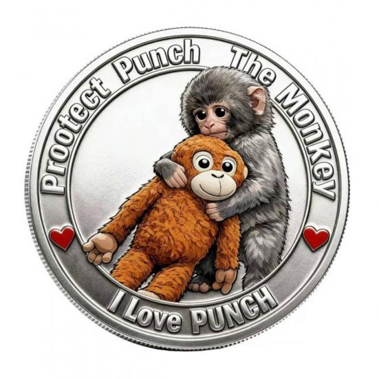 

2 шт. Памятная монета Обезьяна ДвойнаяПлюшевая игрушка обезьянка, обнимающая с двух сторон, Коллекционный жетон, Монета эмоциональной поддержки, Вдохновляющий подарок для F