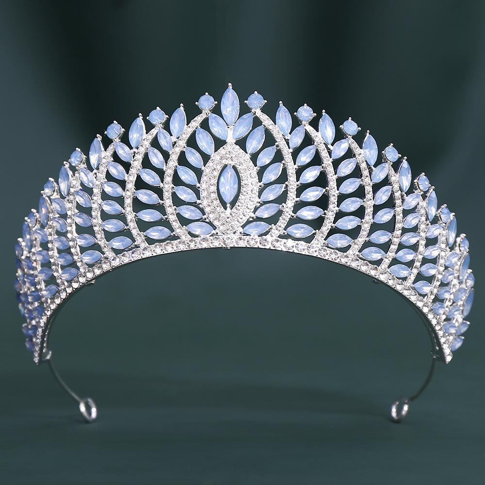 

DIEZI Baroque Luxury 7 Colors Rhinestone Crystal Tiara For Women Wedding Party Elegant Bridal Bride Crown Hair Accessories